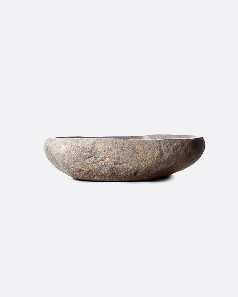 GLAZ river stone artisan washbasin 60 x 40 x 16 cm