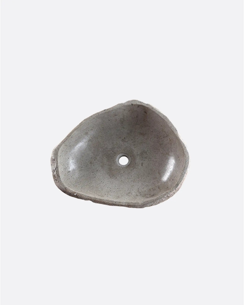 GLAZ river stone artisan washbasin 60 x 40 x 16 cm