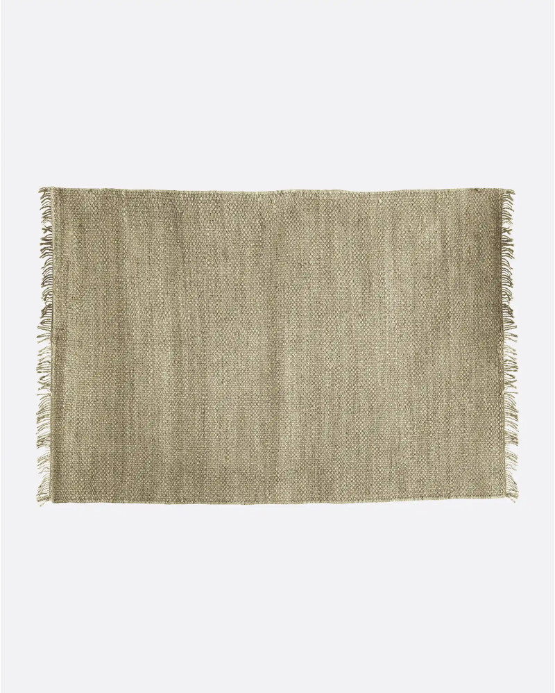 Tapis GOKAK en jute 180 x 120 cm en couleur blanc