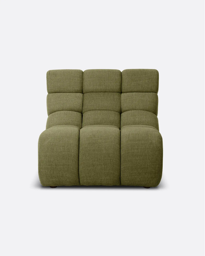 CHOPIN 1-seater modular sofa in recycled olefin 89 x 93 x 78 cm in moss colour