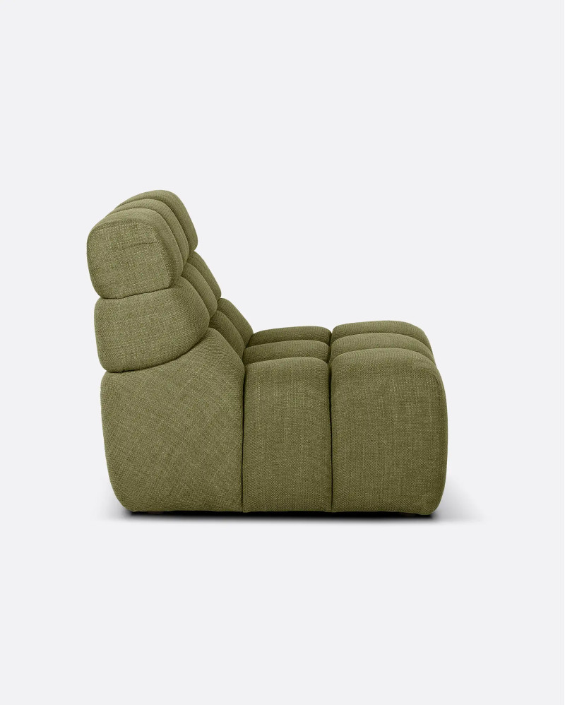 CHOPIN 1-seater modular sofa in recycled olefin 89 x 93 x 78 cm in moss colour