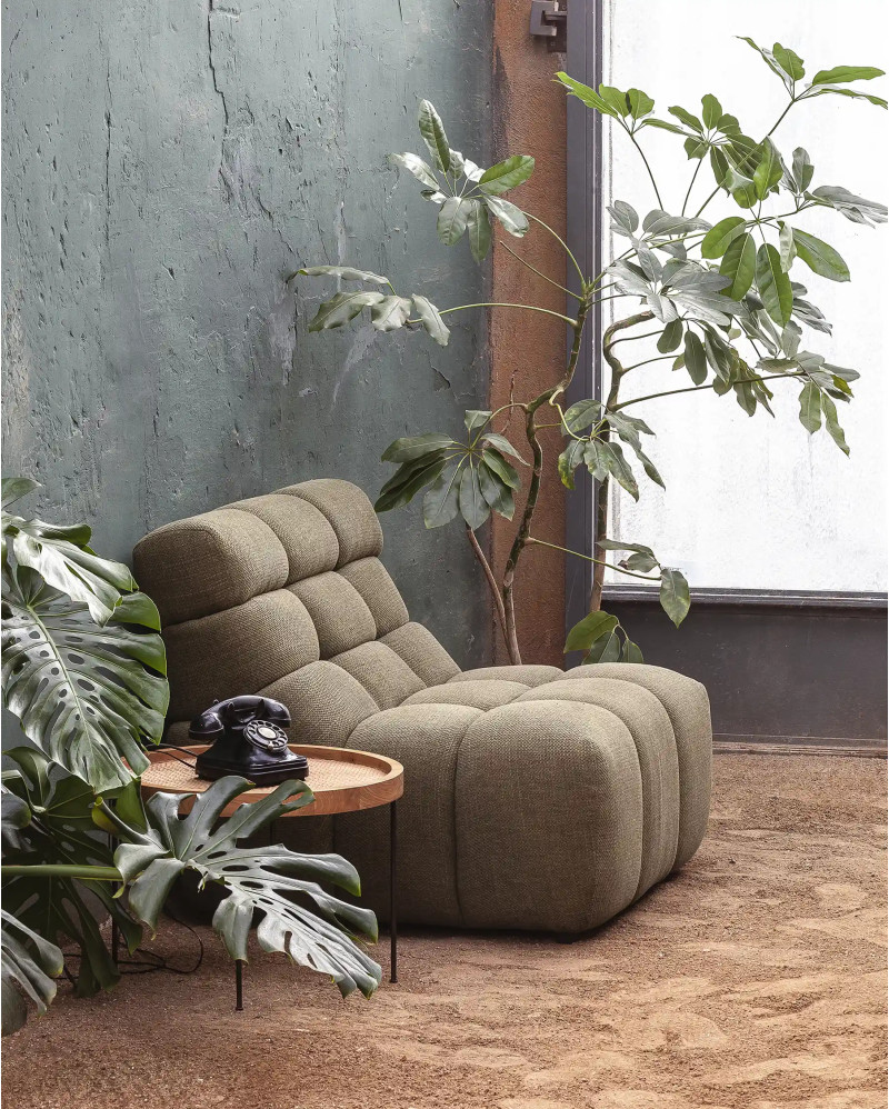 CHOPIN 1-seater modular sofa in recycled olefin 89 x 93 x 78 cm in moss colour