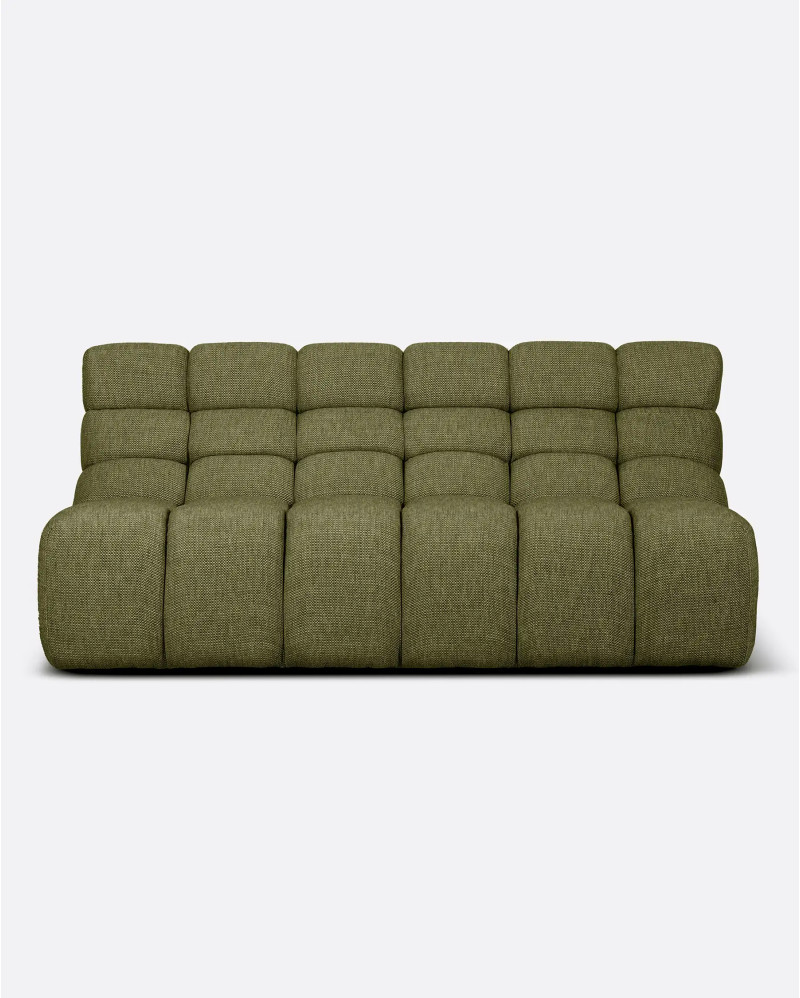 CHOPIN 2/3-seater modular sofa in recycled olefin 190 x 93 x 78 cm in moss colour