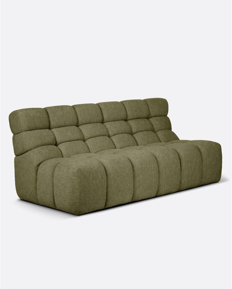 CHOPIN 2/3-seater modular sofa in recycled olefin 190 x 93 x 78 cm in moss colour