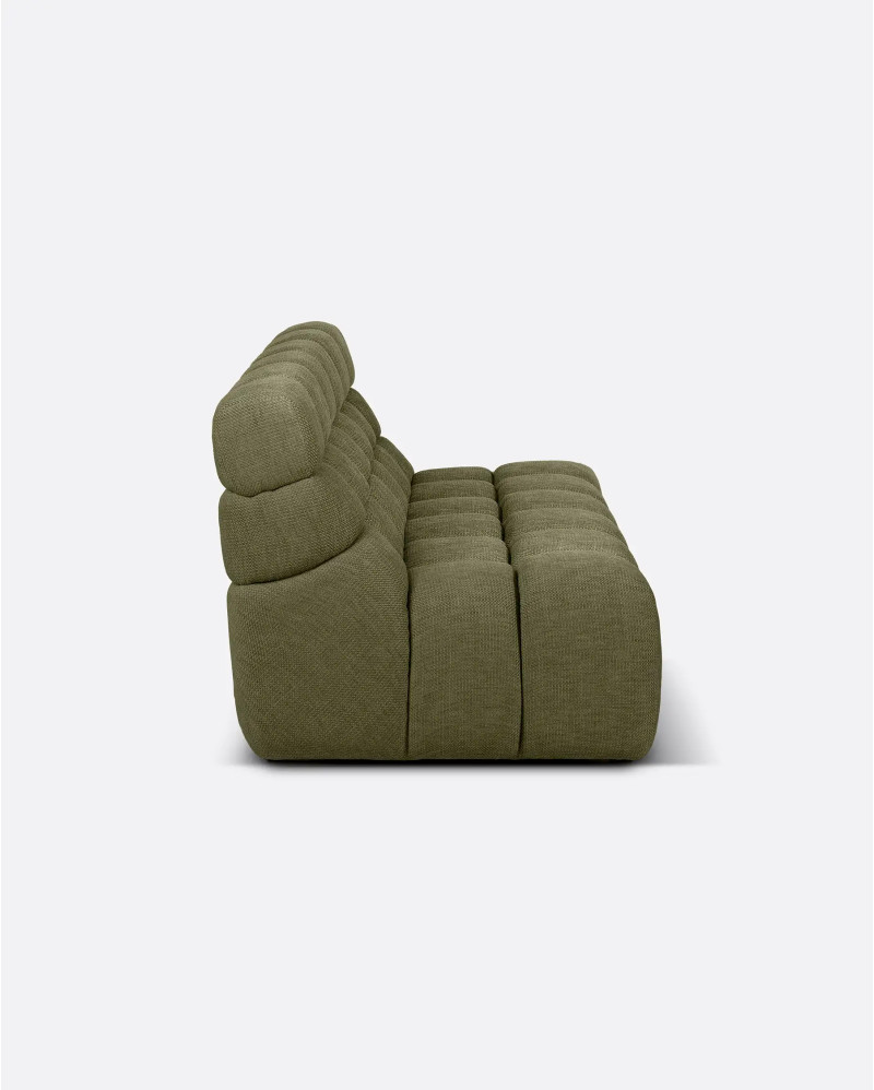 CHOPIN 2/3-seater modular sofa in recycled olefin 190 x 93 x 78 cm in moss colour