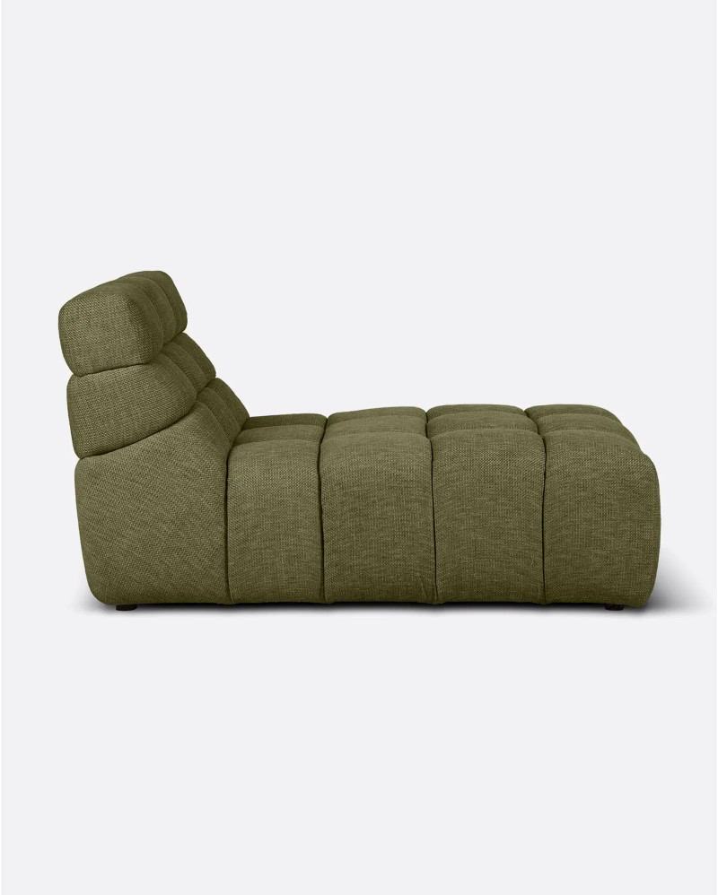 CHOPIN chaise longue in recycled olefin 93 x 145 x 78 cm in moss colour