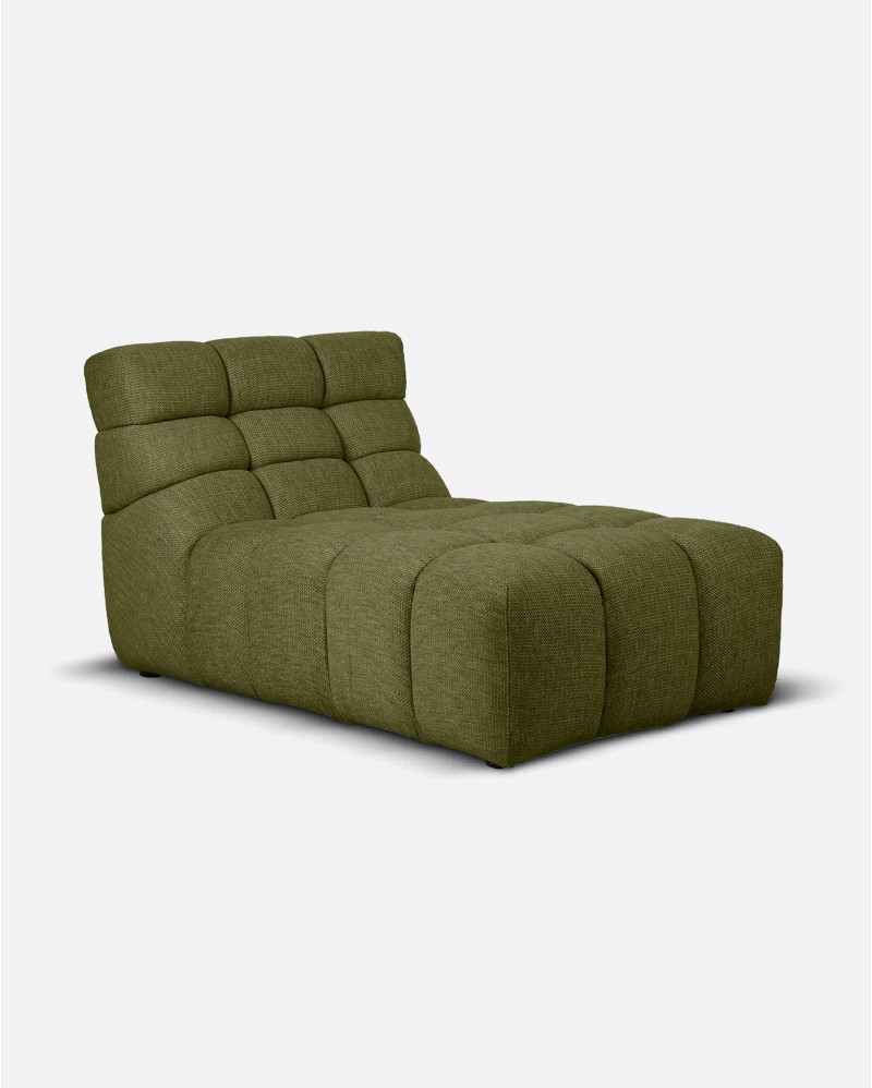 CHOPIN chaise longue in recycled olefin 93 x 145 x 78 cm in moss colour