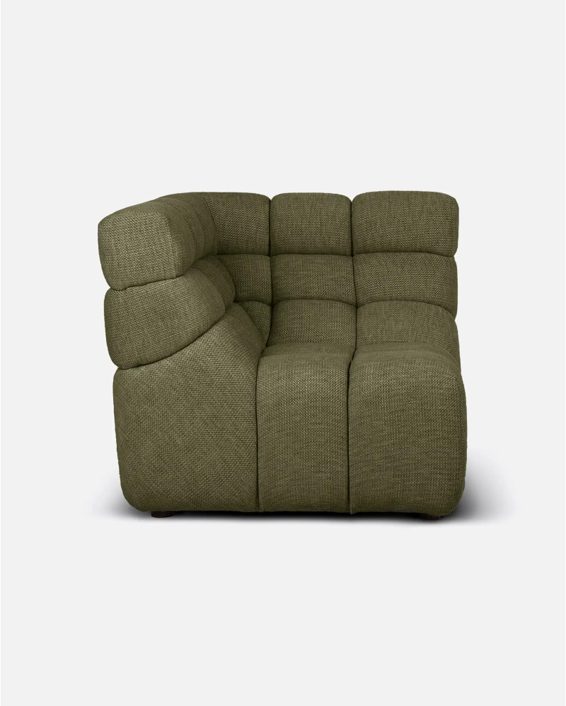 CHOPIN modular sofa cornerin recycled olefin 93 x 93 x 78 cm in moss colour