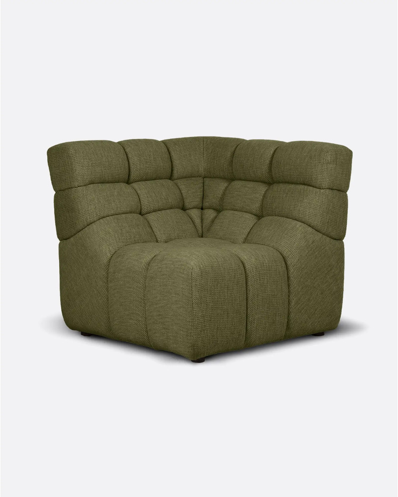 CHOPIN modular sofa cornerin recycled olefin 93 x 93 x 78 cm in moss colour