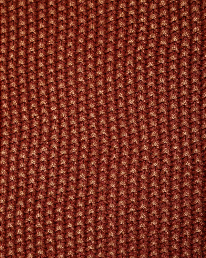 Plaid KARIKAL in organic cotton 170 x 130 cm in terracotta colour