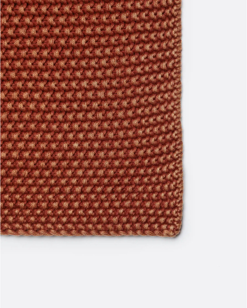 Plaid KARIKAL in organic cotton 170 x 130 cm in terracotta colour