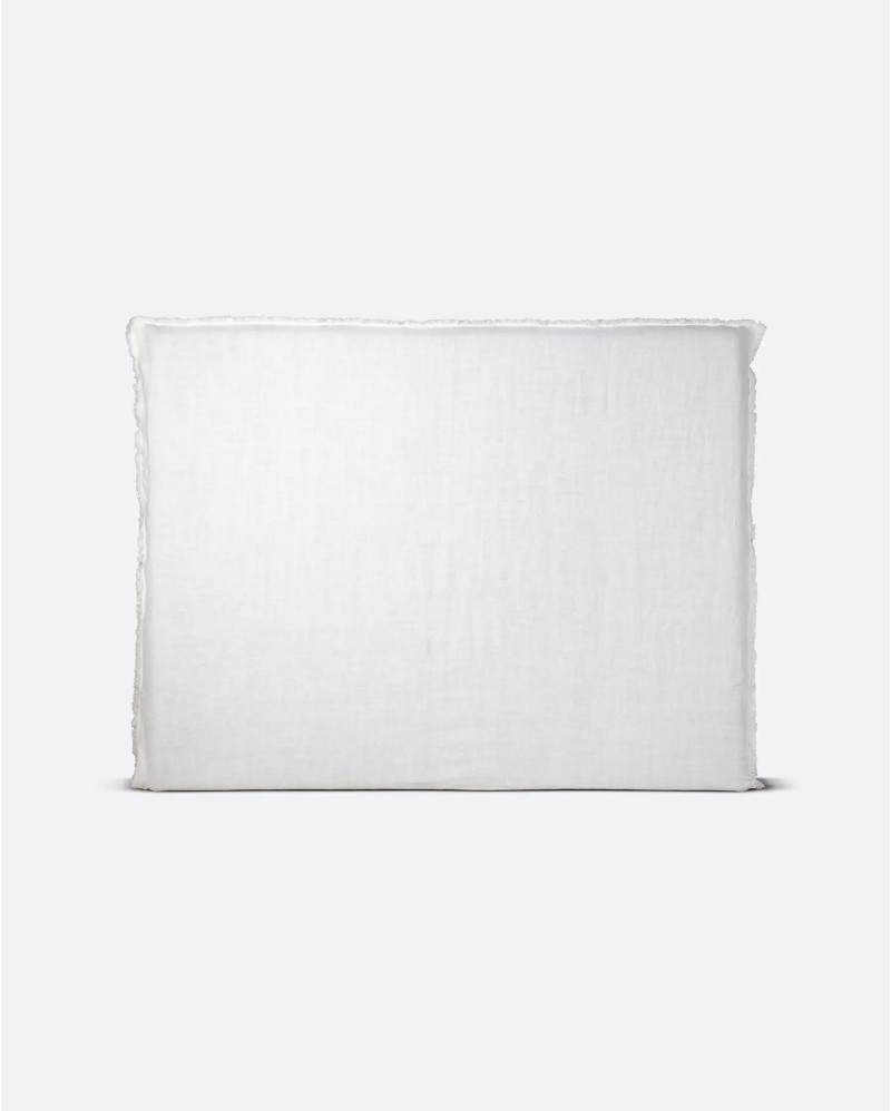 Housse de tête de lit MUNNAR en lin 195 x 130 cm couleur blanche