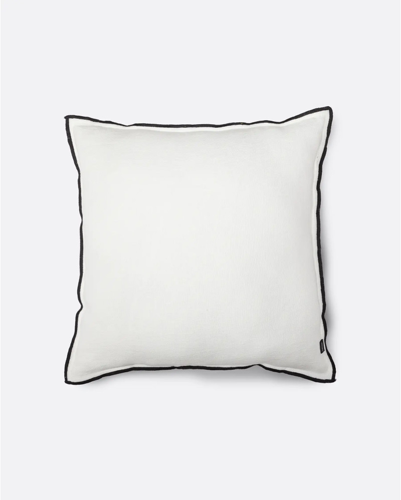 Housse de coussin NADIVI en lin 50 x 50 cm en couleur blanche