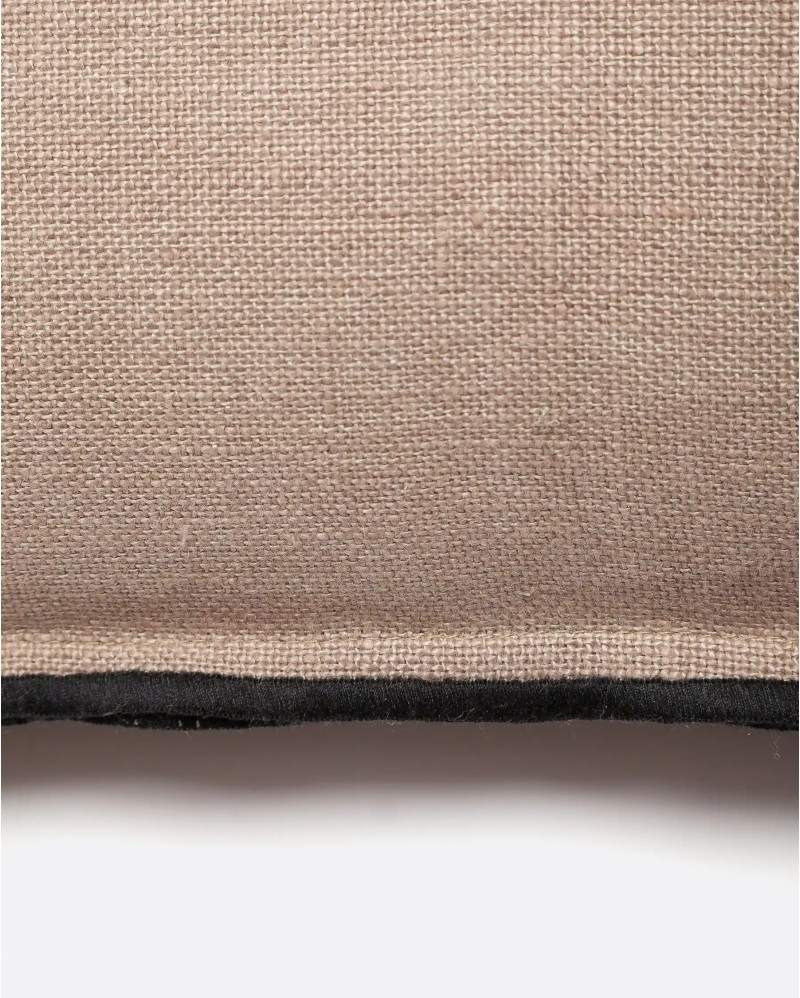 Housse de coussin NADIVI en lin 50 x 50 cm en couleur beige