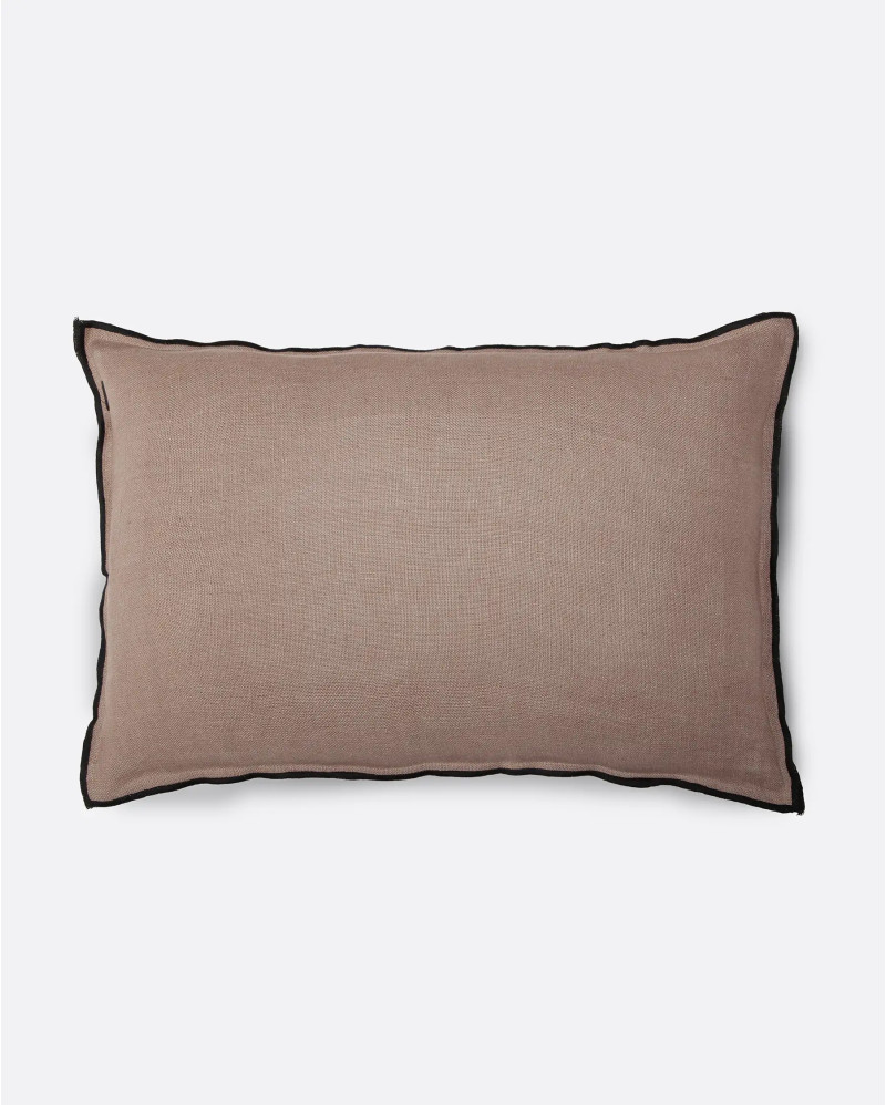 Housse de coussin NADIVI en lin 60 x 60 cm en couleur beige