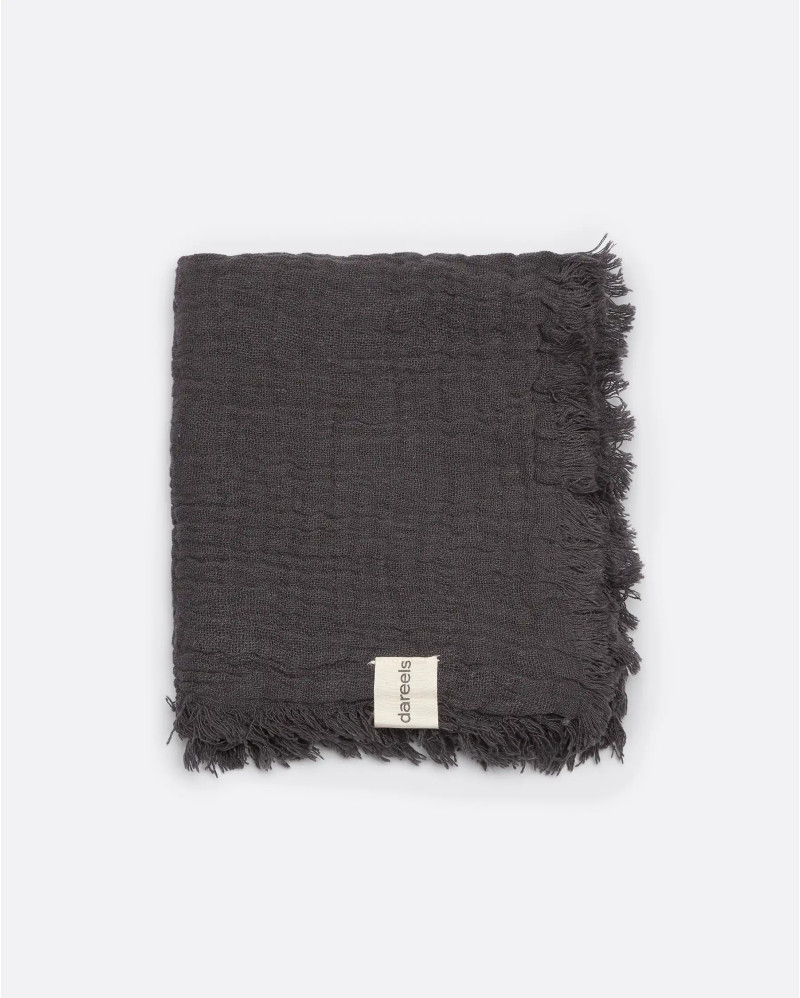 NADU towel in recycled cotton 70 x 50 cm in charcoal grey colour