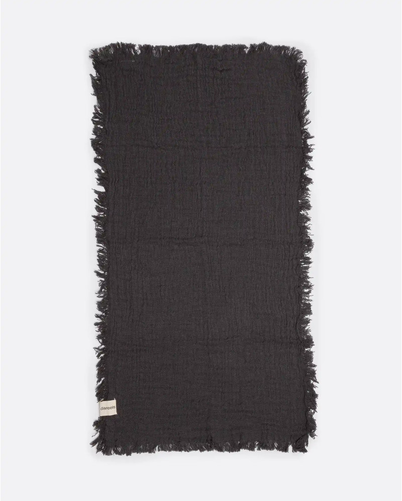 NADU towel in recycled cotton 70 x 50 cm in charcoal grey colour