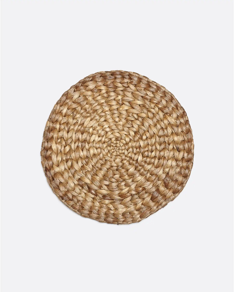 Mantel individual ROUND de jacinto de agua 35 x 35 x 1 cm en color natural