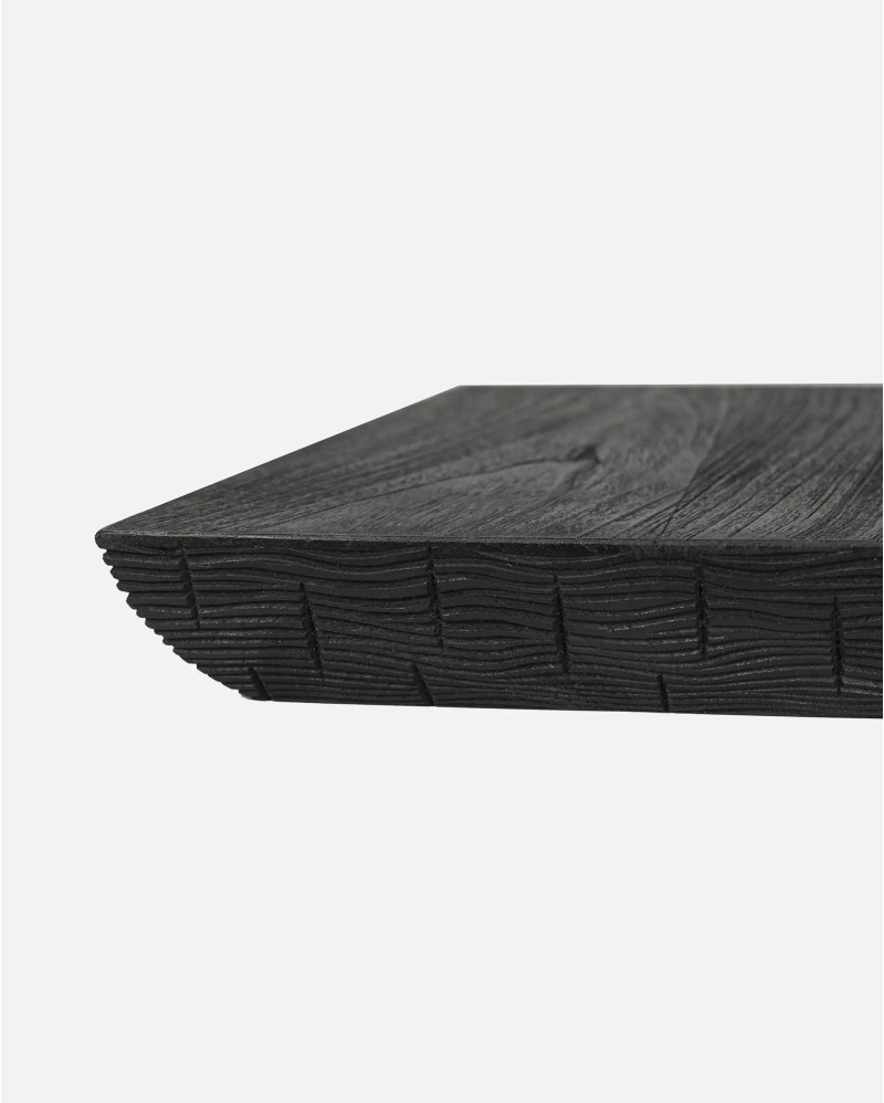 IJEN cutting board in recycled teak wood 40 x 40 x 4 cm in black colour