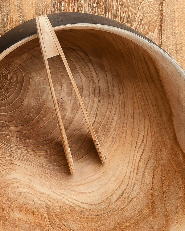 HAND tongs in recycled teak...