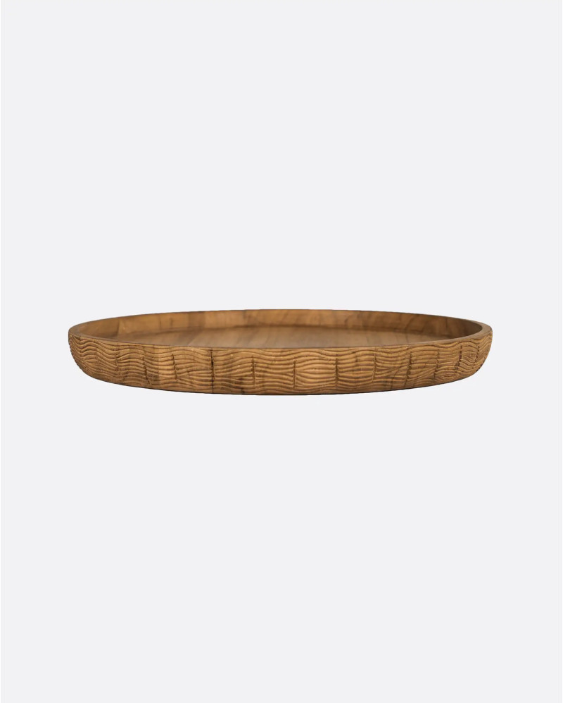 IJEN bowl in recycled teak wood Ø 31 cm x 2,5 cm high in natural colour