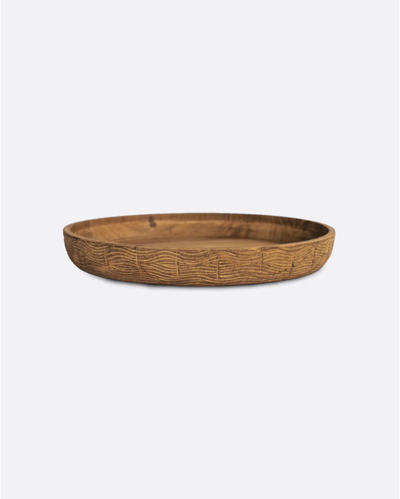 IJEN bowl in recycled teak wood Ø 27 cm x 3,5 cm high in natural colour