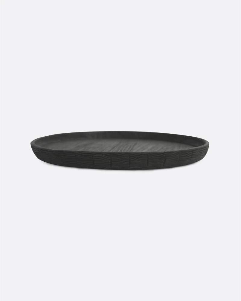 Bol IJEN de madera de teca reciclada Ø 31 cm x 2,5 cm de altura en color negro