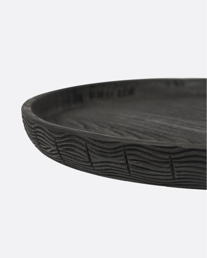 IJEN bowl in recycled teak wood Ø 31 cm x 2,5 cm high in black colour