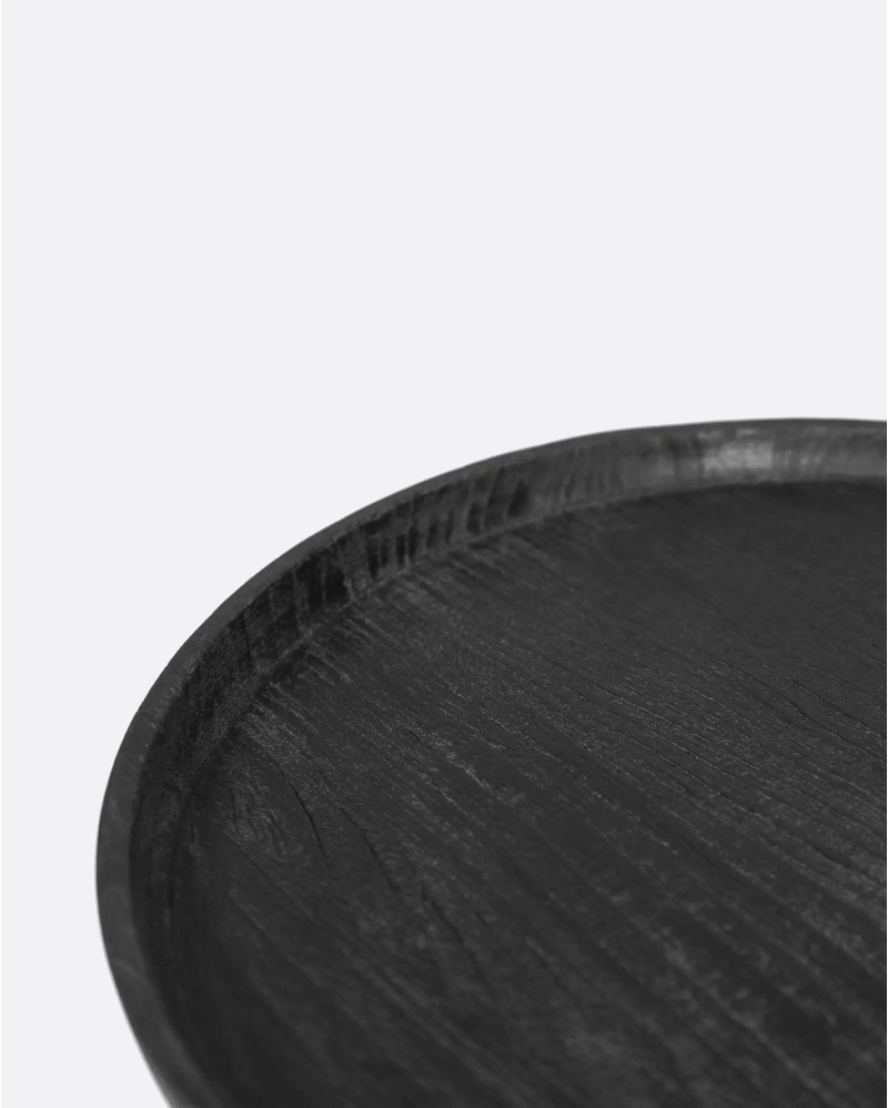 Bol IJEN de madera de teca reciclada Ø 31 cm x 2,5 cm de altura en color negro