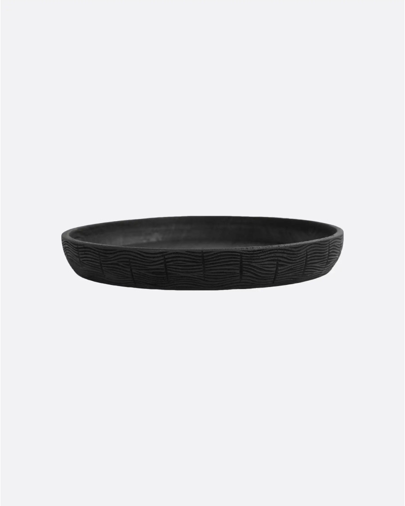 Bol IJEN de madera de teca reciclada Ø 27 cm x 3,5 cm de altura en color negro