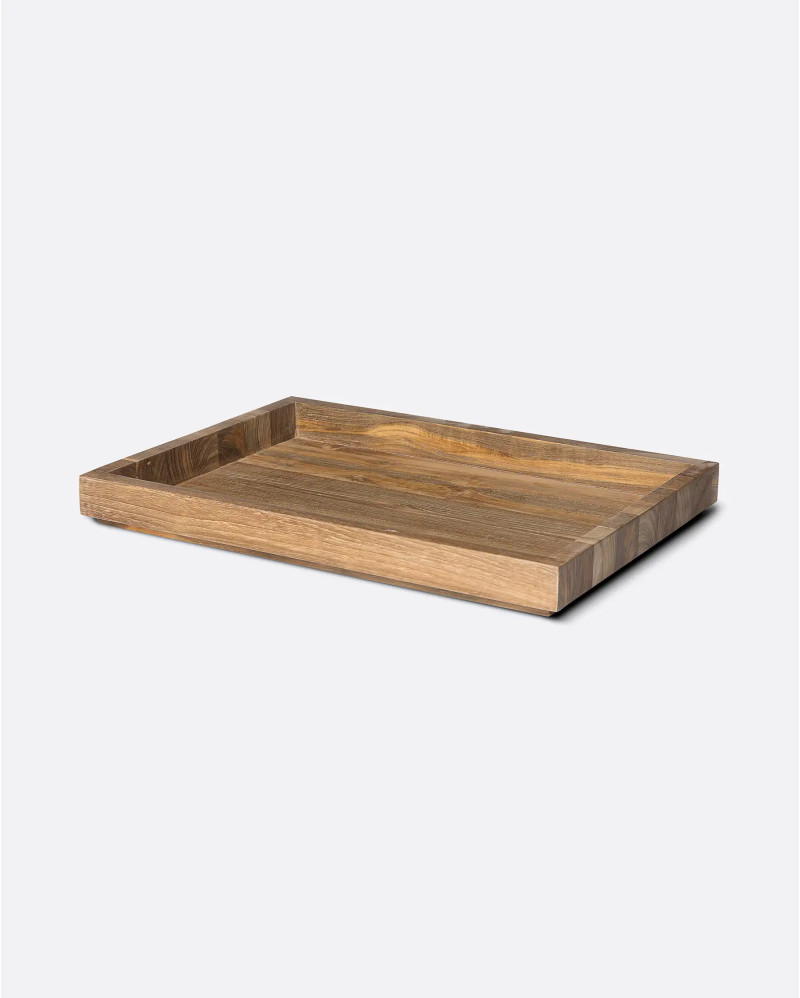 PERFECT tray in recycled teak wood 50 x 35 x 5 cm