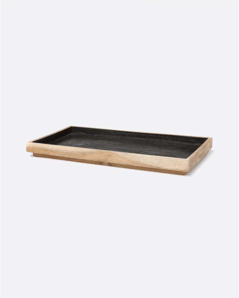 Bandeja DARK de madera de teca reciclada 46 x 25 x 4 cm