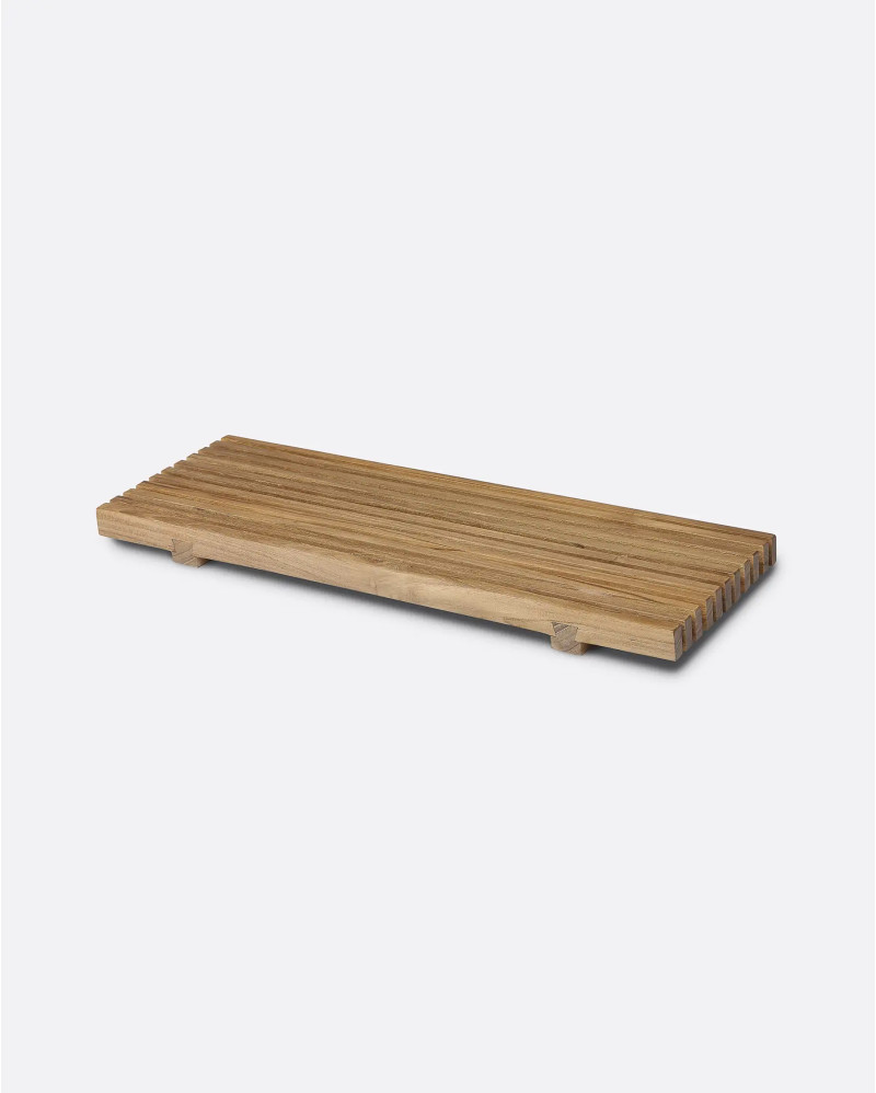 Plateau LIND en bois de teck recyclé 40 x 14 x 3 cm