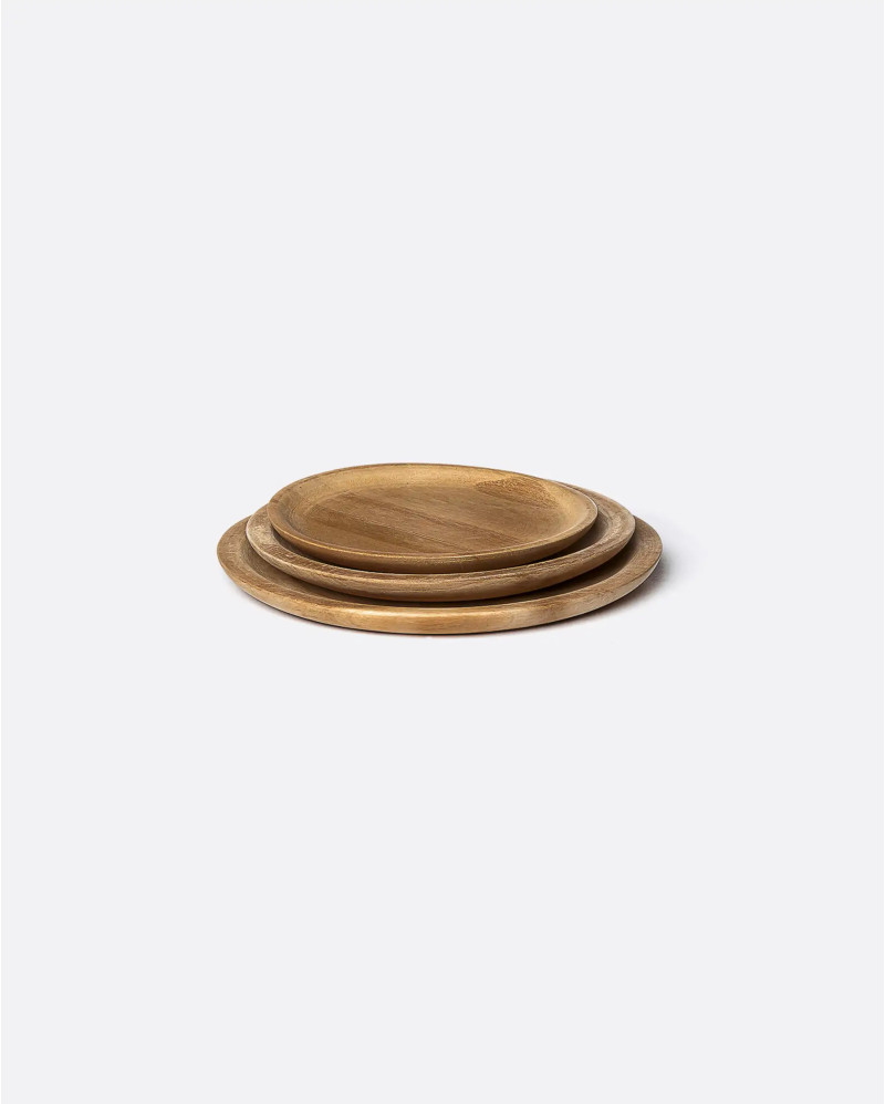 COAST plate in teak wood Ø 11 cm x 1 cm high