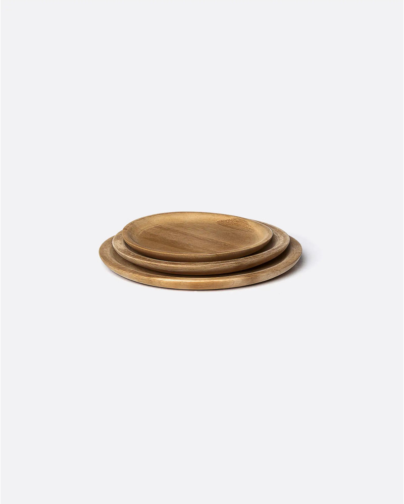 COAST plate in teak wood Ø 13 cm x 1 cm high