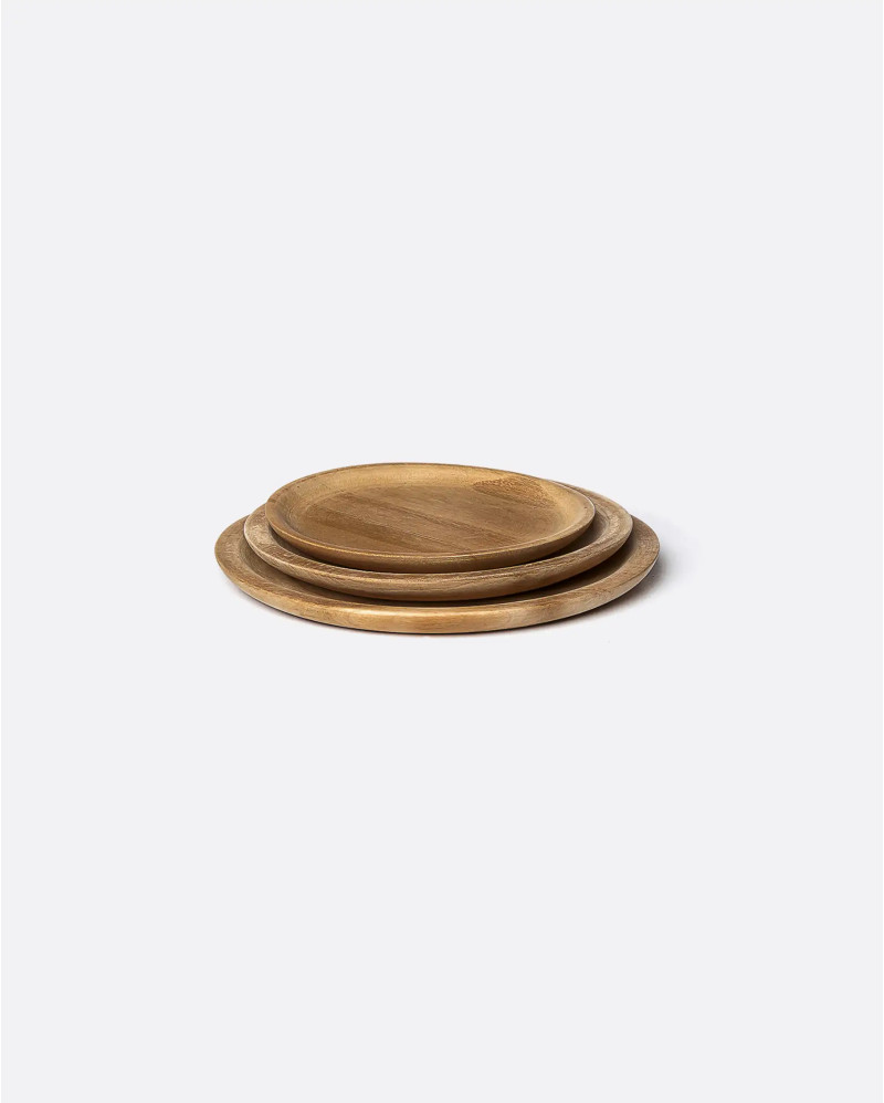 COAST plate in teak wood Ø 15 cm x 1 cm high