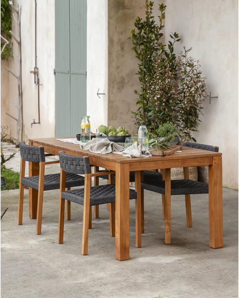 Table à manger d'extérieur GENESIS en bois de teck 250 x 90 x 76 cm