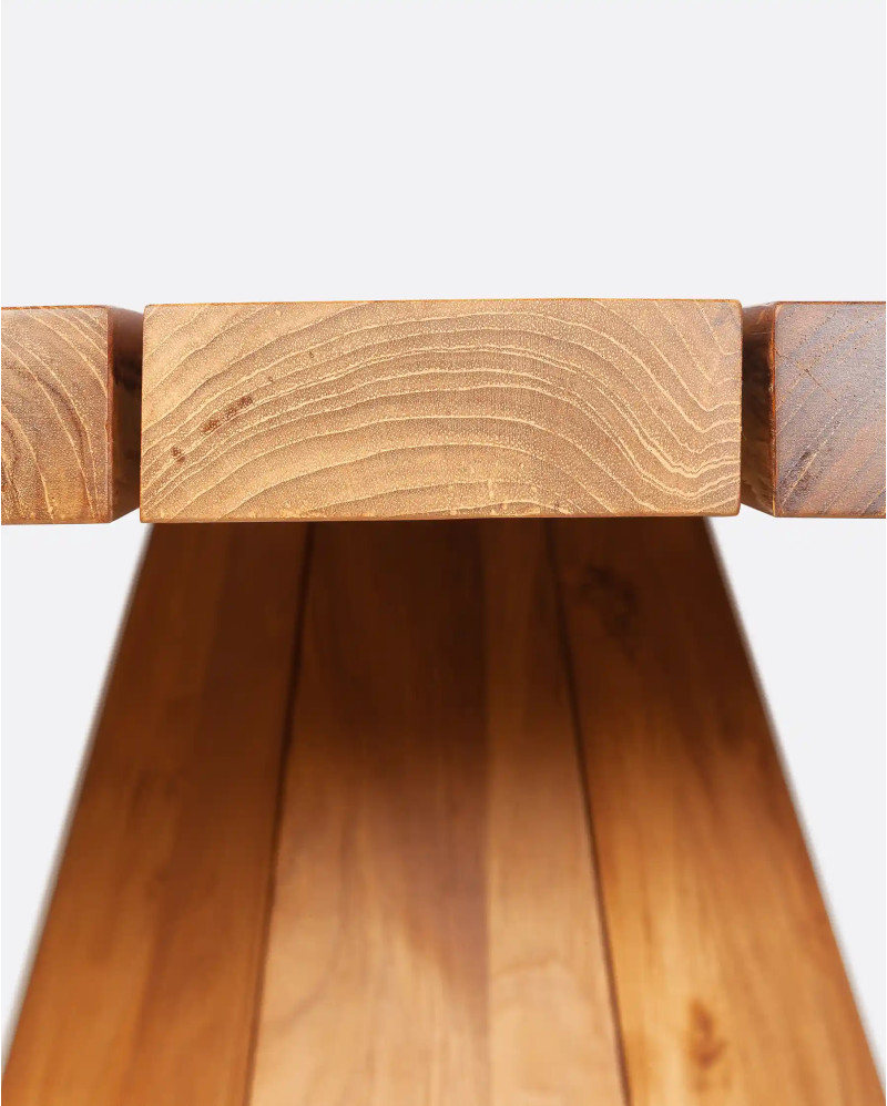 Table à manger d'extérieur JATI en bois de teck Ø 130 cm x 76 cm de hauteur