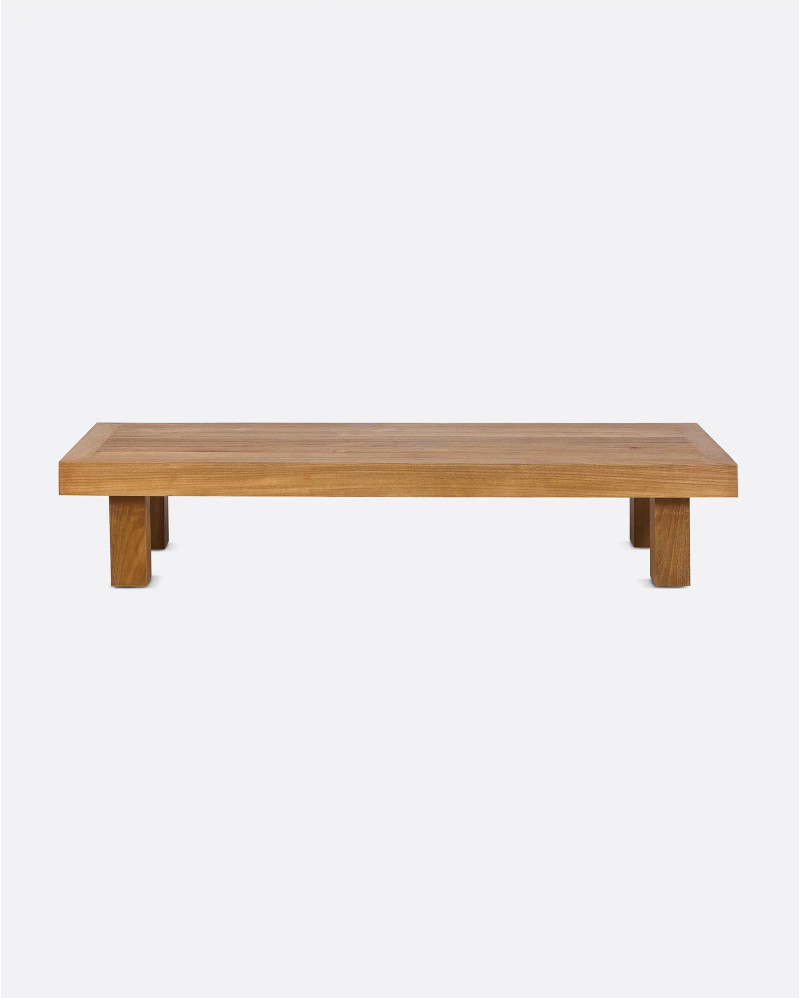 Mesa de centro de exterior STRAUSS de madera de teca reciclada 150 x 50 x 30 cm