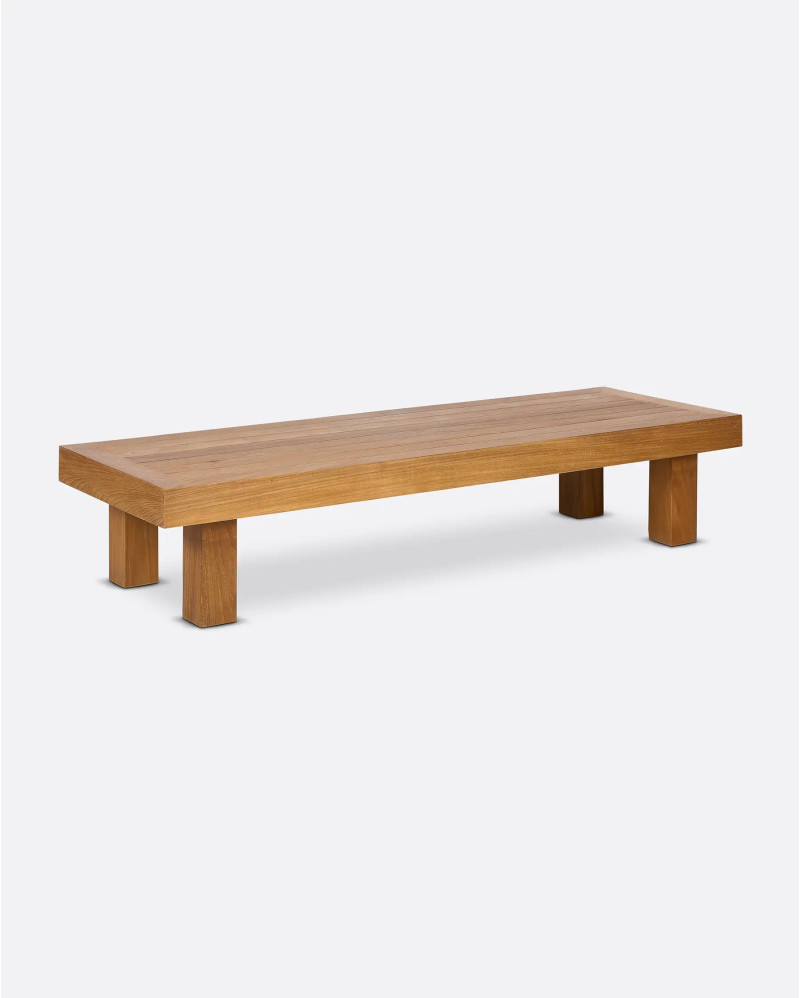 Mesa de centro de exterior STRAUSS de madera de teca reciclada 150 x 50 x 30 cm