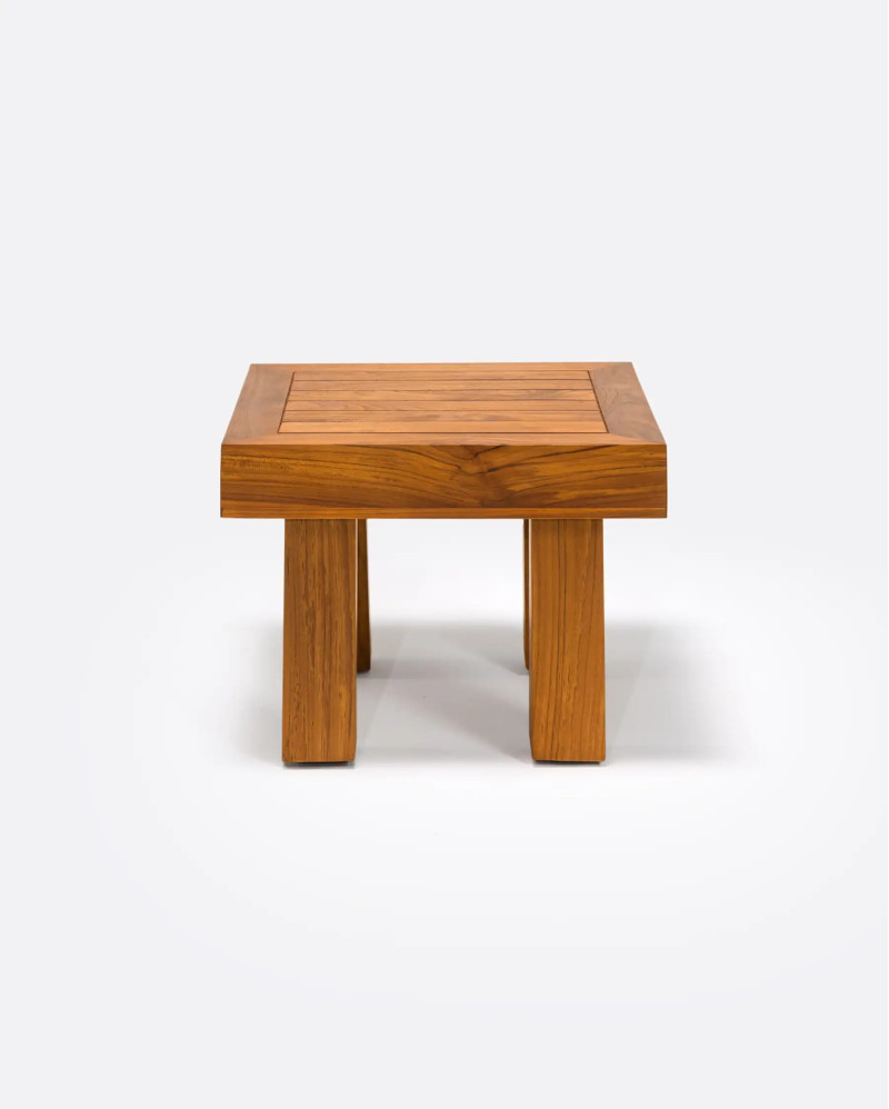 Mesa de centro de exterior STRAUSS de madera de teca reciclada 50 x 50 x 35 cm