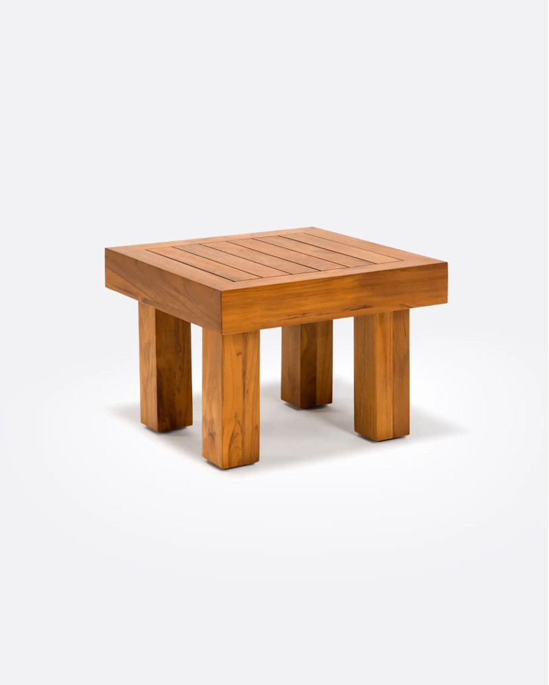 Mesa de centro de exterior STRAUSS de madera de teca reciclada 50 x 50 x 35 cm