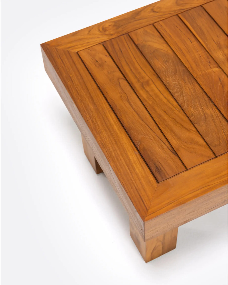 Mesa de centro de exterior STRAUSS de madera de teca reciclada 50 x 50 x 35 cm