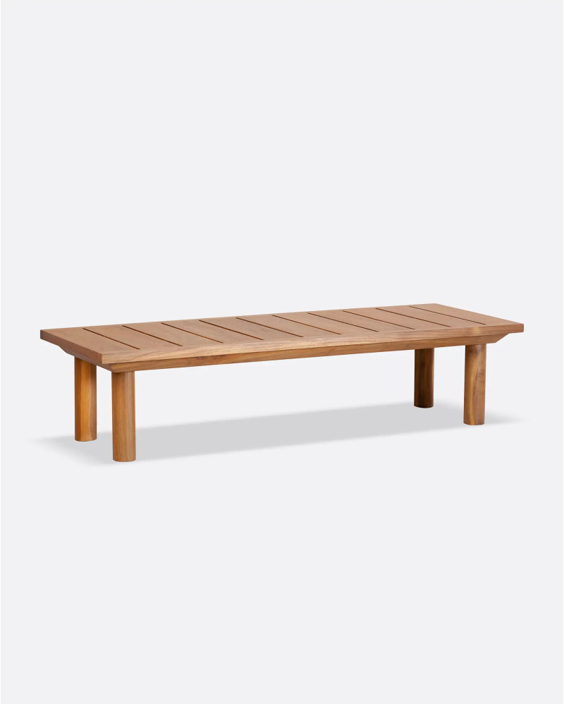 Mesa de centro de exterior TOPRAK de madera de teca 150 x 55 x 35 cm