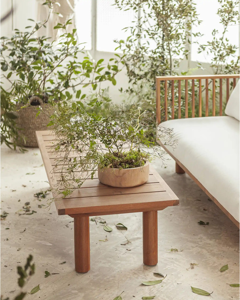 Table basse d'extérieur TOPRAK en bois de teck 150 x 55 x 35 cm