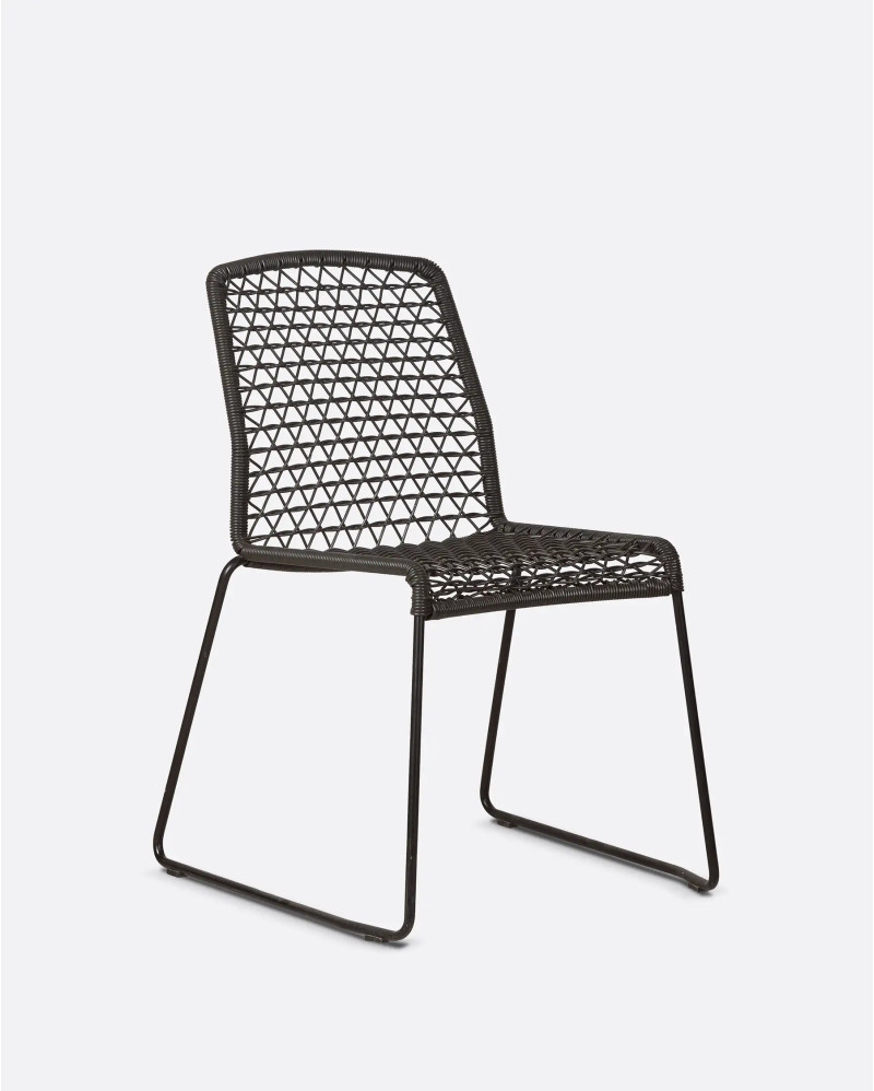 LABA outdoor chair in synthetic cord and iron 55 x 58 x 84 cm