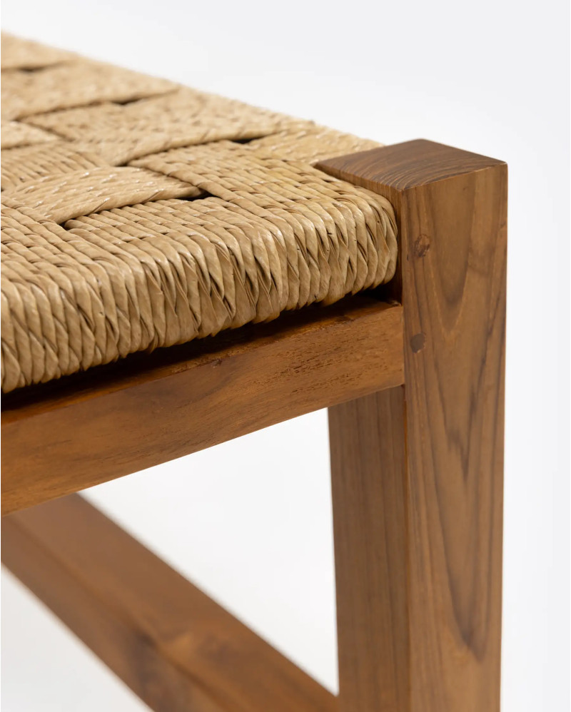 CORA outdoor bench in recycled teak wood and synthetic cord 170 x 40 x 40 x 45 cm