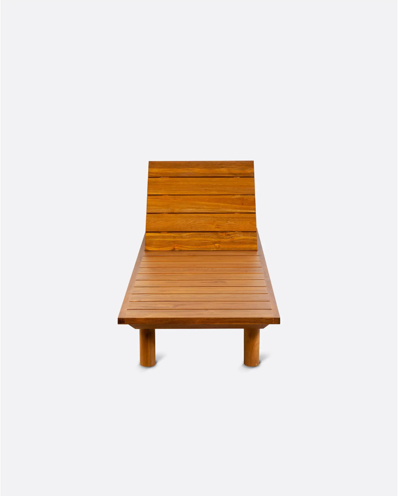 TOPRAK outdoor sunbed in teak wood 200 x 70 x 25 cm