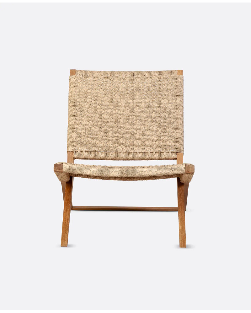 LAWIT outdoor lounge chair in teak wood and synthetic cord 62 x 80 x 73 cm