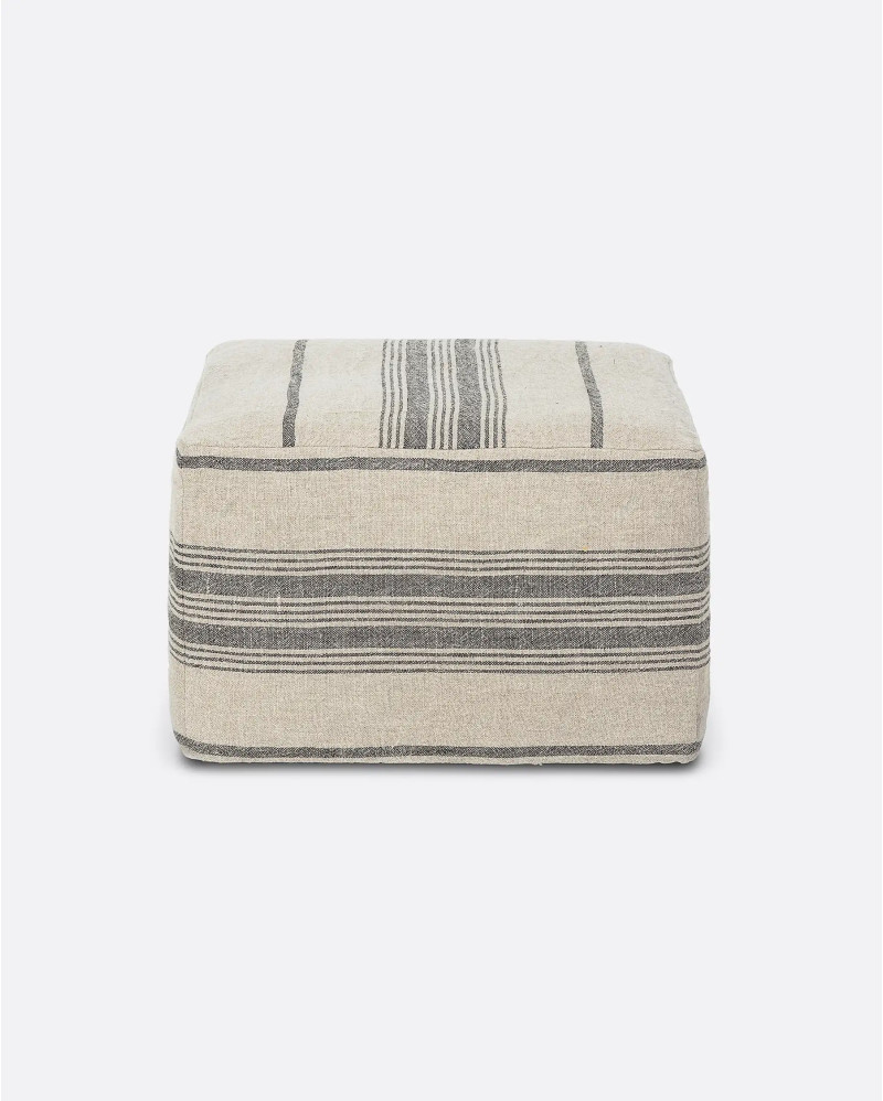 Pouf ZIP avec housse en lin 60 x 60 x 40 cm